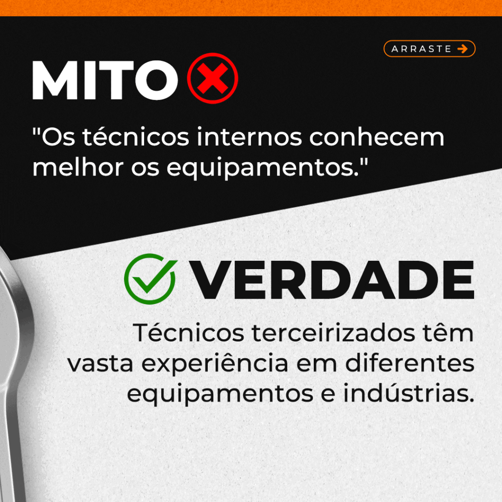 Mitos ou Verdades: A Manutenção Terceirizada é Menos Eficiente do que a Manutenção Interna?