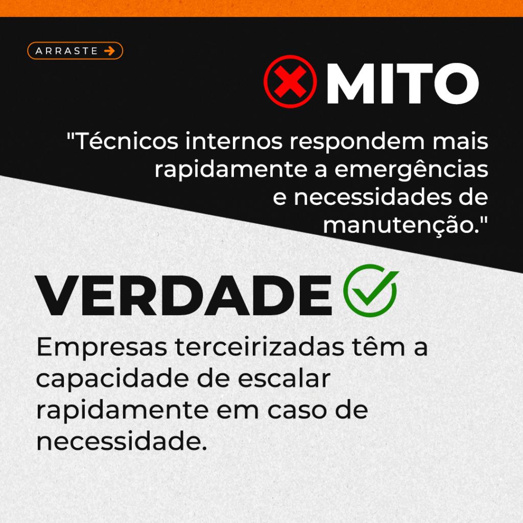 Mitos ou Verdades: A Manutenção Terceirizada é Menos Eficiente do que a Manutenção Interna?
